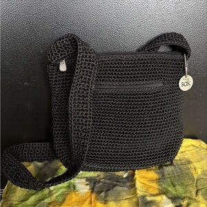 The Sak Black Crochet Crossbody Bag